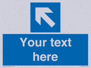 Custom Directional signage blue left arrow 